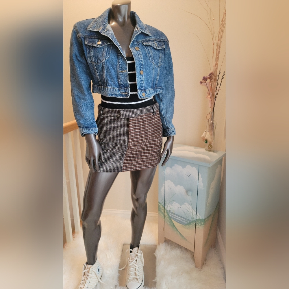 NWT Rails Prim Mixed Check Fall Miniskirt - Picture 5 of 15